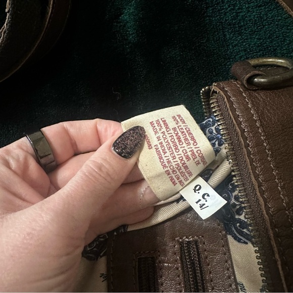 Brown Patchwork Leather Tote Bag - Picture 12 of 13